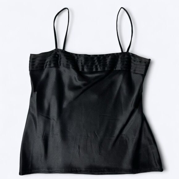 Vtg Fritzi Cami Tank Top Womens Sz M Black Spaghetti Strap Basic Layering READ - Picture 1 of 10
